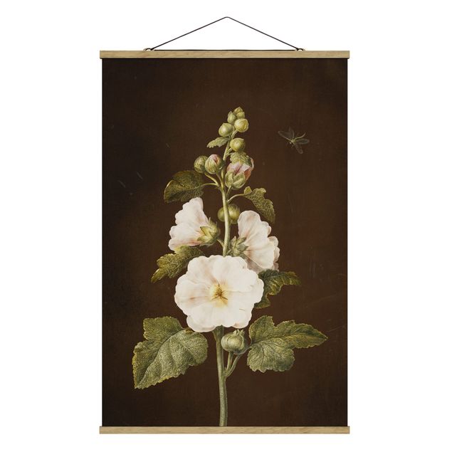 Fabric print with poster hangers - Barbara Regina Dietzsch - Hollyhock