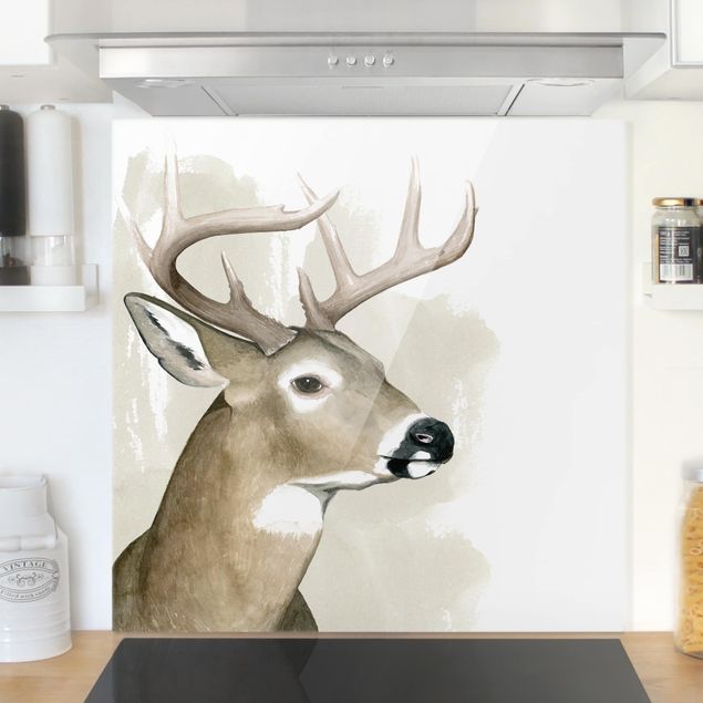 Glass splashback kitchen animals Forest Friends - Deer