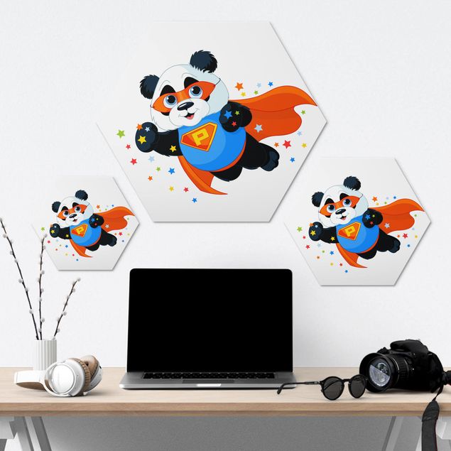 Alu-Dibond hexagon - Super Panda