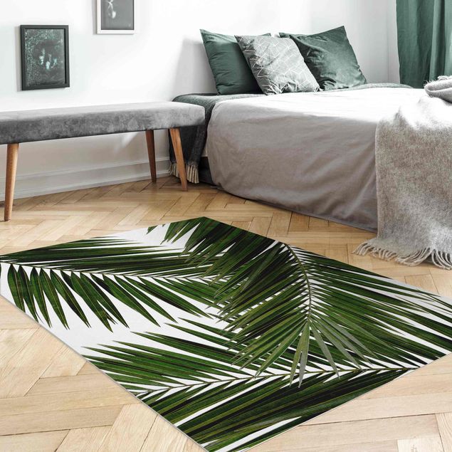 contemporary rugs View Through Green Palm Leaves