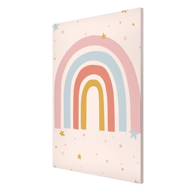 Magnetic memo board - Big Rainbow With Stars And Dots
