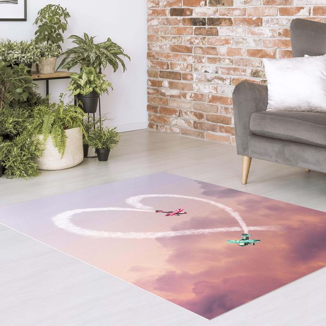outdoor patio rugs Heart With Airplanes