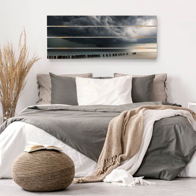 Print on wood - Storm Clouds Over The Baltic Sea