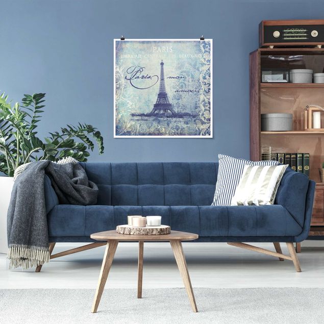 Poster - Vintage Collage - Paris Mon Amour