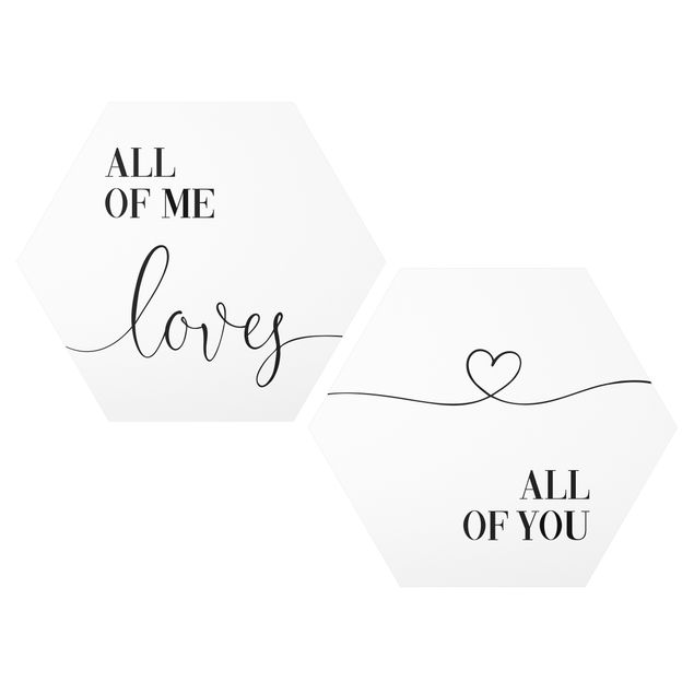 Alu-Dibond hexagon - All Of Me Loves All Of You