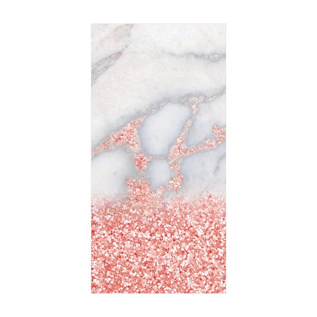 Abstract rugs Marble Look With Pink Confetti