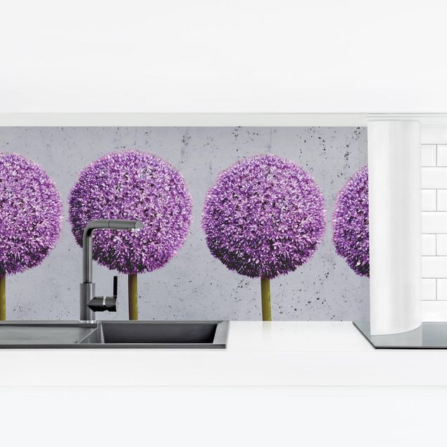 Kitchen wall cladding - Allium Ball Flower II