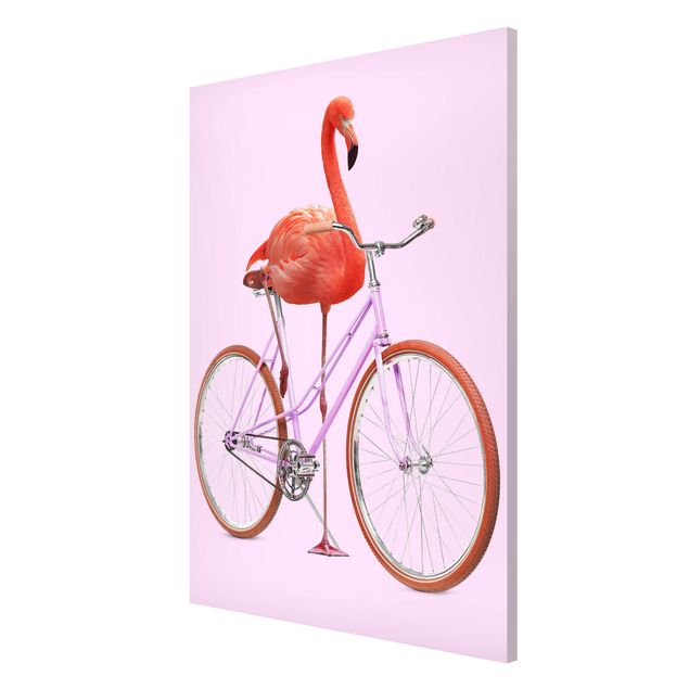 Magnetic memo board - Flamingo With Bicycle