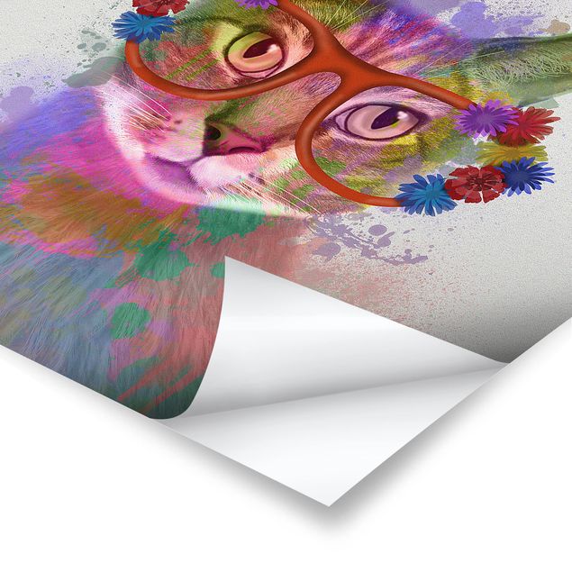 Poster - Rainbow Splash Cat