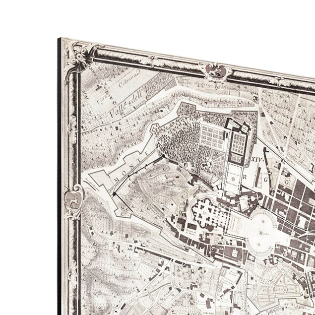 Print on aluminium - Vintage Map Rome