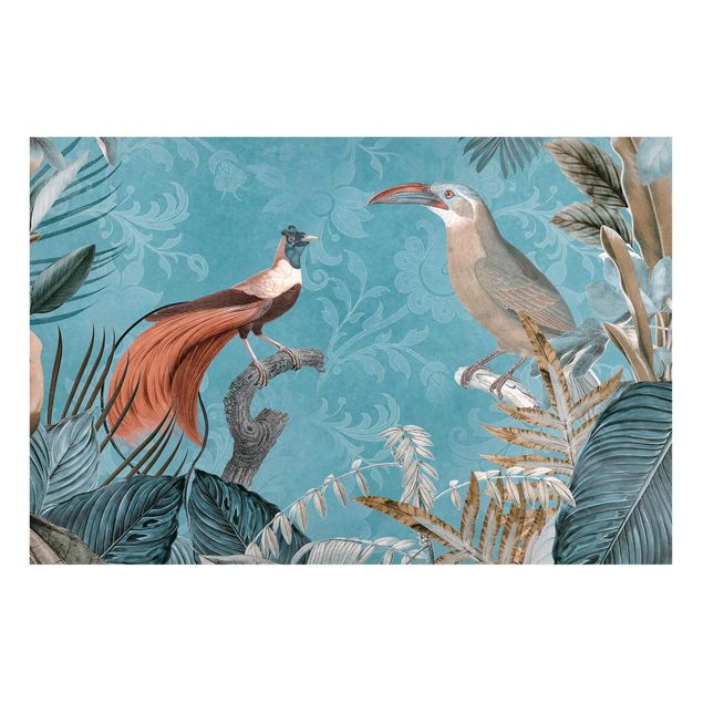 Magnetic memo board - Vintage Collage - Birds Of Paradise