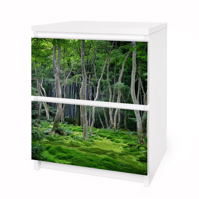 Adhesive film for furniture IKEA - Malm chest of 2x drawers - Japanese Forest
