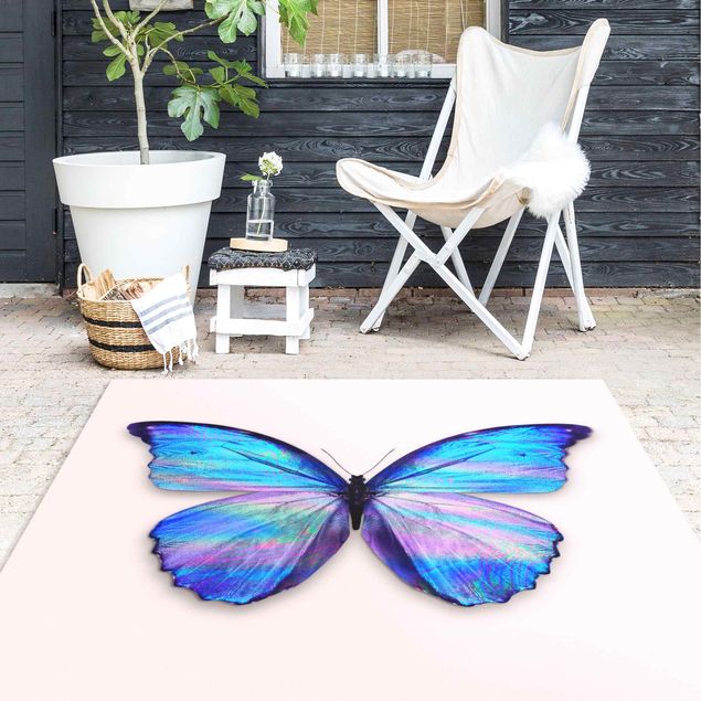 outdoor patio rugs Holographic Butterfly