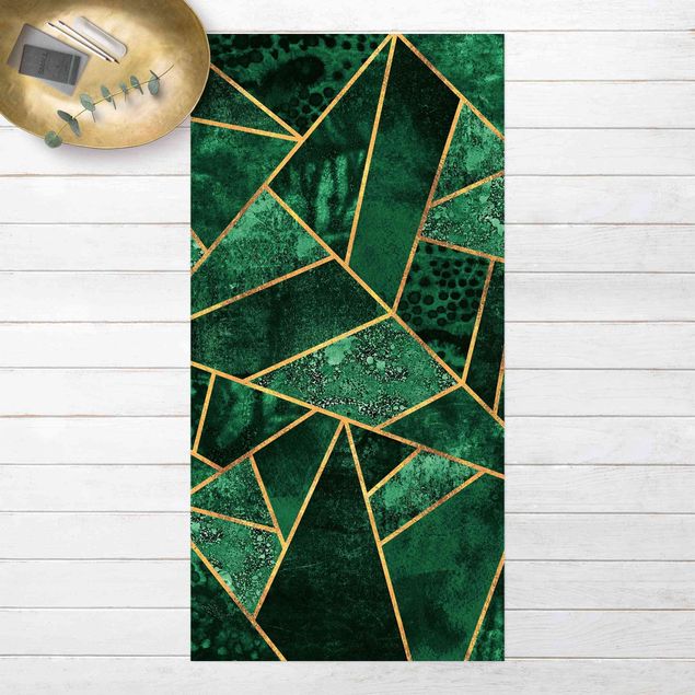 balcony mat Dark Emerald With Gold