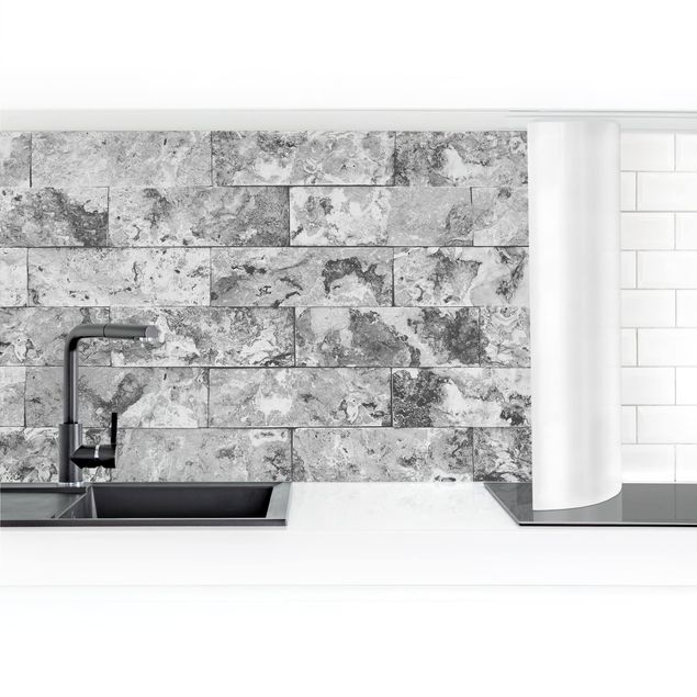 Kitchen wall cladding - Stone Wall Natural Marble Grey