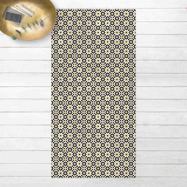 outdoor balcony rug Oriental Patterns With Golden Flowers