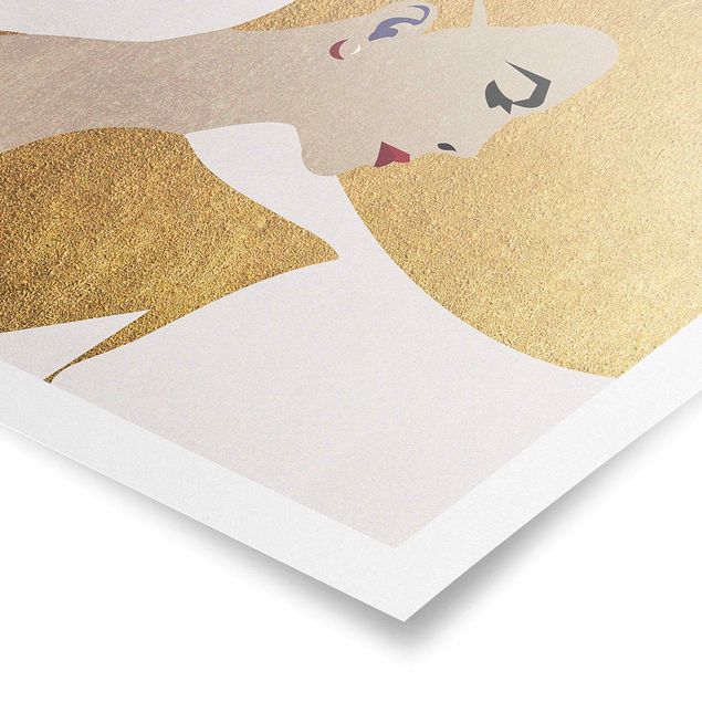 Poster - Lady With Hat Golden