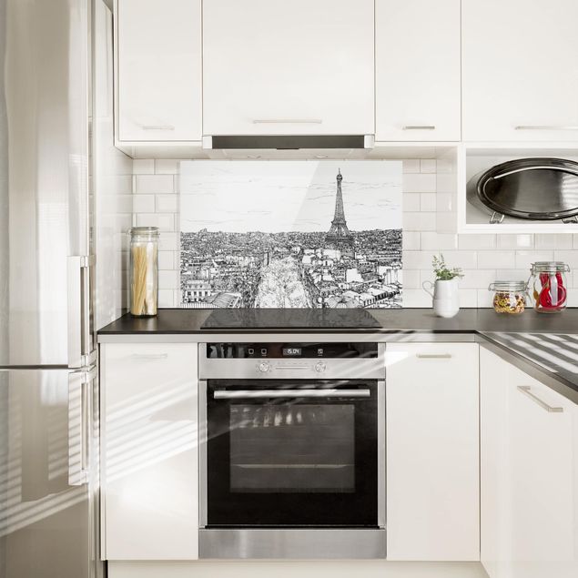 Glass splashback kitchen City Study - Paris