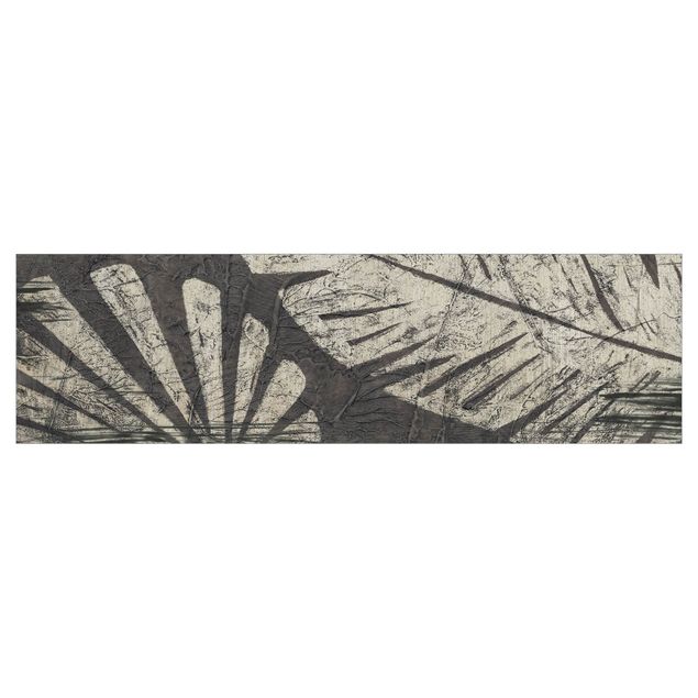 Kitchen wall cladding - Palm Leaves Dark Grey Backdrop