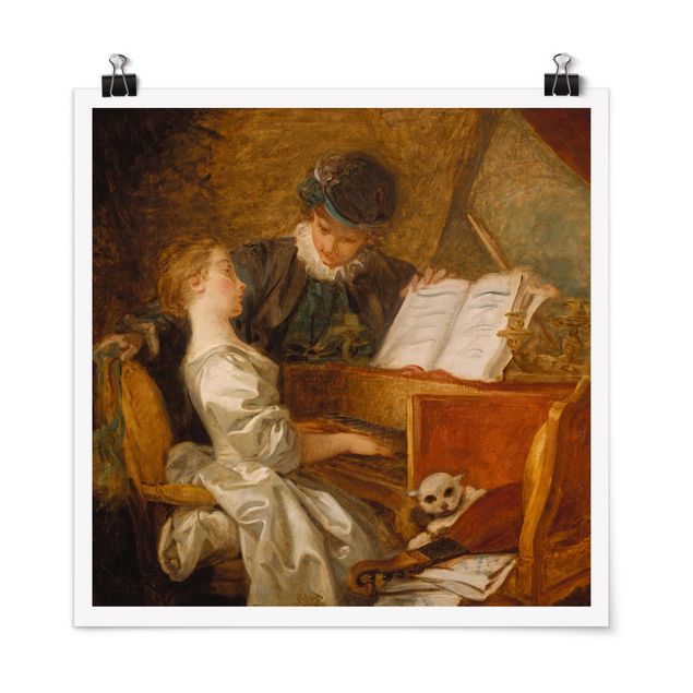 Poster - Jean Honoré Fragonard - The Piano Lesson