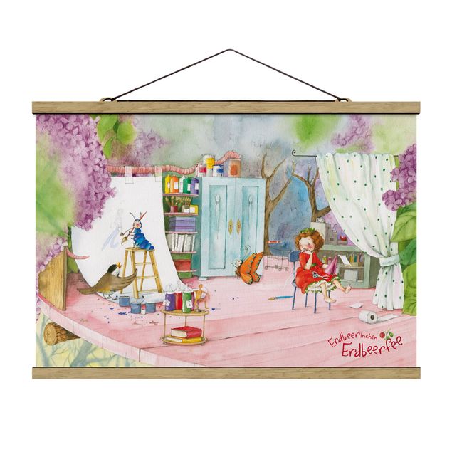 Fabric print with poster hangers - Little Strawberry Strawberry Fairy - Tinker