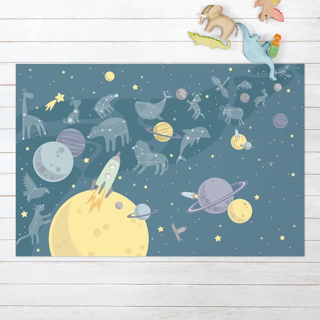 outdoor balcony rug Planets With Zodiac And Rockets