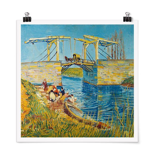 Poster - Vincent van Gogh - The Drawbridge at Arles with a Group of Washerwomen