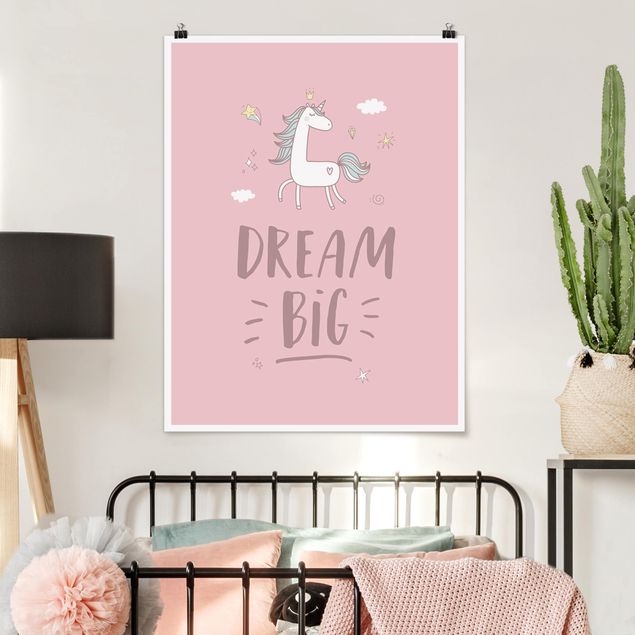 Poster quote - Dream big Unicorn