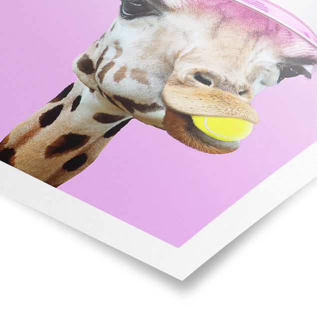 Poster animals - Giraffe Playing Tennis