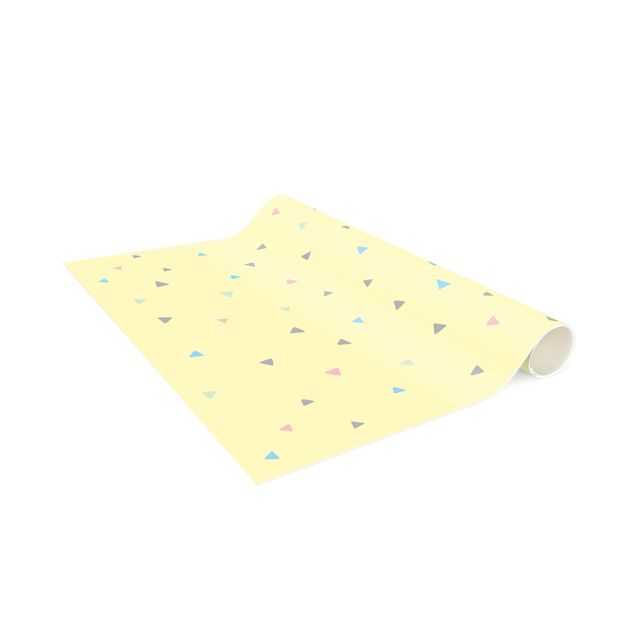 Modern rugs Colourful Drawn Pastel Triangles On Yellow