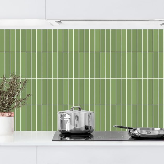 Kitchen splashback plain Subway Tiles - Green