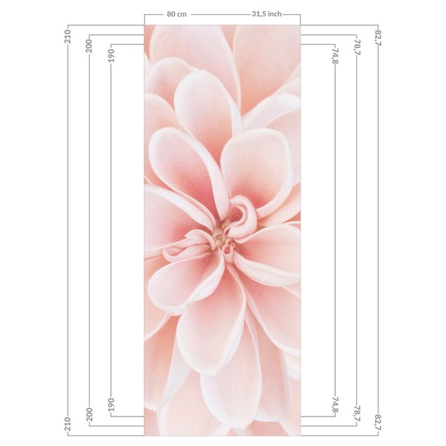 Shower wall cladding - Dahlia In Pastel Pink