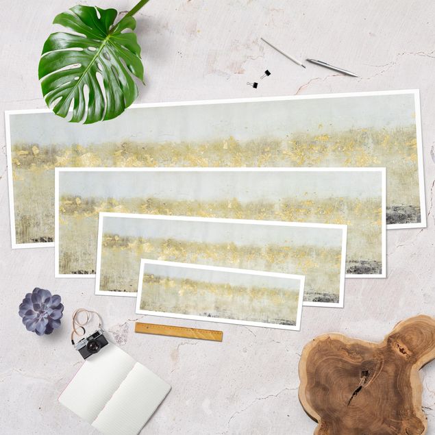 Panoramic poster abstract - Golden Colour Fields I