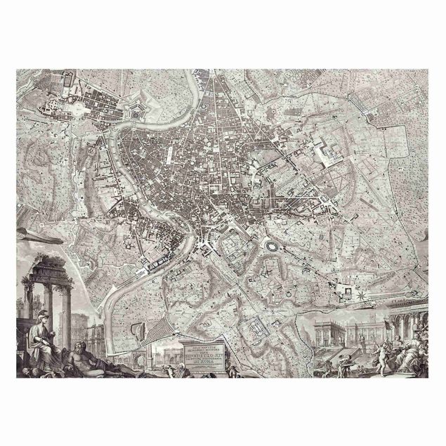 Magnetic memo board - Vintage Map Rome