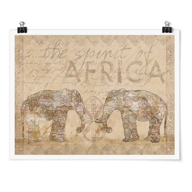 Poster - Vintage Collage - Spirit Of Africa
