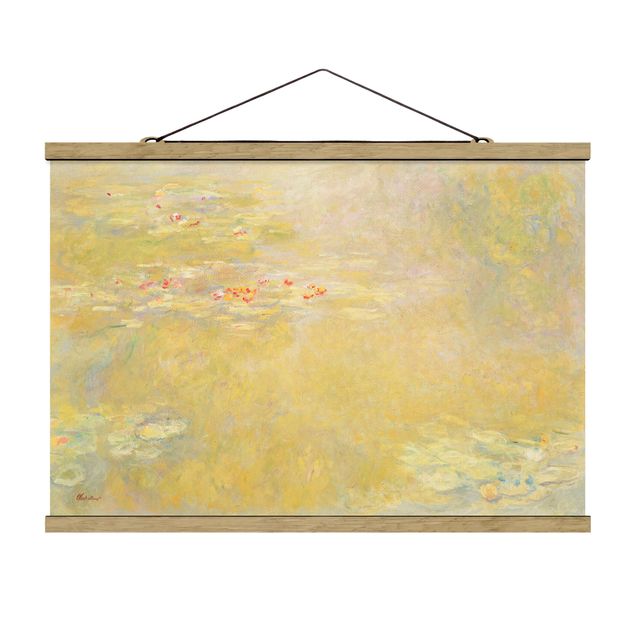 Fabric print with poster hangers - Claude Monet - The Water Lily Pond