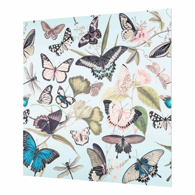 Splashback - Vintage Collage - Butterflies And Dragonflies