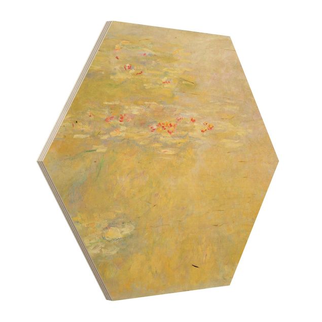 Wooden hexagon - Claude Monet - The Water Lily Pond