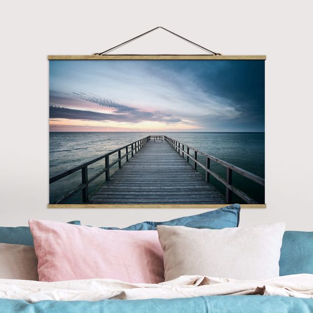 Fabric print with poster hangers - Landing Bridge Boardwalk