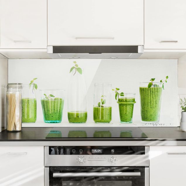 Glass splashback kitchen fruits and vegetables Green Smoothie Collection