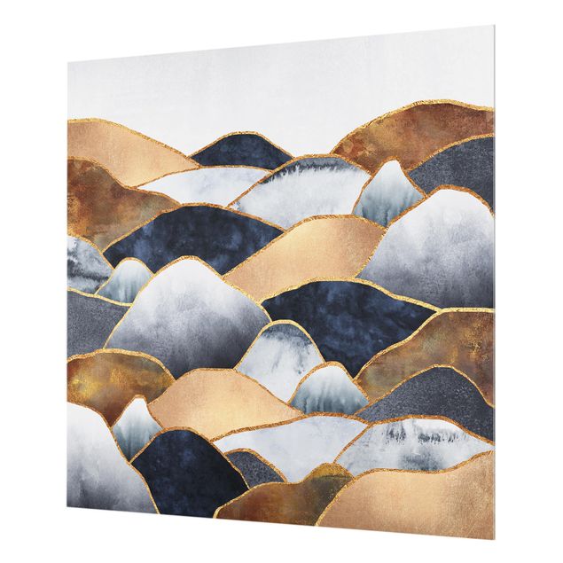 Glass splashbacks Golden Mountains Watercolor