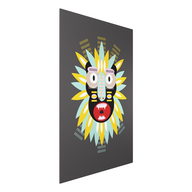 Aluminium dibond Collage Ethnic Mask - King Kong