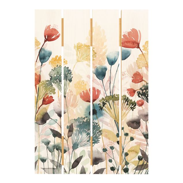 Print on wood - Wildflowers In Summer II