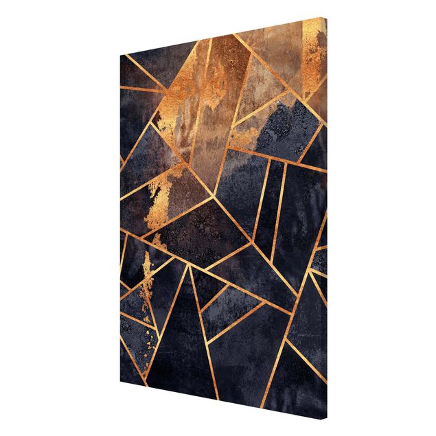 Magnetic memo board - Onyx With Gold