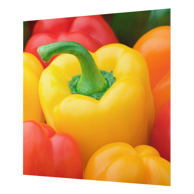 Glass Splashback - Colorful Peppers - Square 1:1