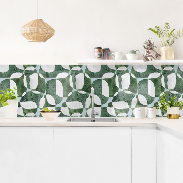 Kitchen wall cladding - Living Stones Pattern In Green