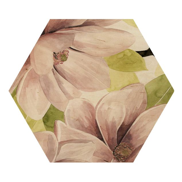 Wooden hexagon - Magnolia Blushing II