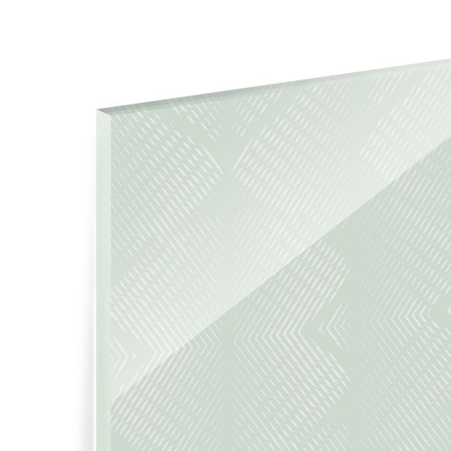 Splashback - Rhombic Pattern With Stripes In Mint Colour - Landscape format 3:2