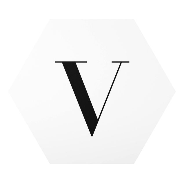 Forex hexagon - Letter Serif White V