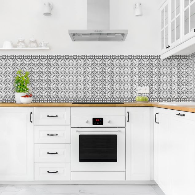 Splashback tiles Geometrical Tile Mix Blossom Grey